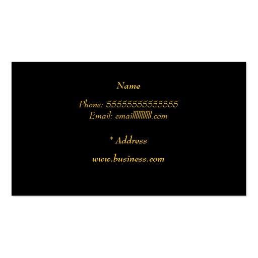 2 Elegant Classy Gold Black Damask Embossed Look Business Cards (back side)