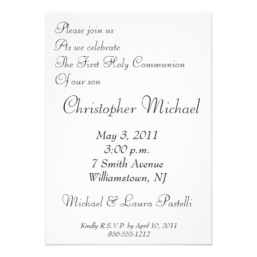 2, First Holy Communion Personalized Announcements