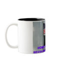 2 flages, HOME OF THE FREEBECAUSE OF THE BRAVE mugs
