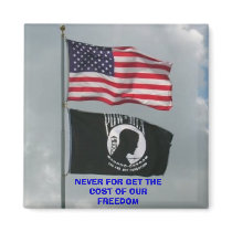 2 flages, NEVER FOR GET THE COST OF OUR FREEDOM magnets by hootjb 2 flages, NEVER FOR GET THE COST OF OUR FREEDOM magnets