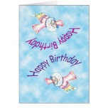 2 Flying Upside-down Dwarfs Card
