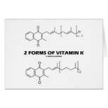 2 Forms Of Vitamin K (Chemical Molecules) Greeting Card