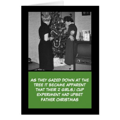 2 girls 1 cup bad taste Christmas Greeting Card by Cardsharkkid