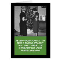 2 girls 1 cup bad taste Christmas Greeting Card
