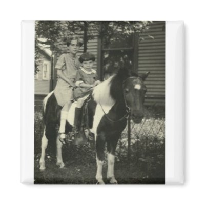 2 GIRLS AND A HORSE MAGNET by amazingvintage