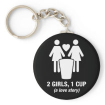 2 girls one cup - 2girls1cup - funny tee keychains