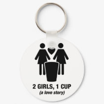 2 girls one cup - 2girls1cup - funny tee keychains