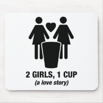 2 girls one cup - 2girls1cup - funny tee mouse mats