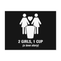 2 girls one cup - 2girls1cup - funny tee postcards