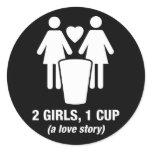 2 girls one cup - 2girls1cup - funny tee sticker