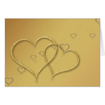 2 Golden Hearts - Greeting Card