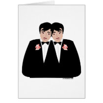 2 Grooms Black Hair cards