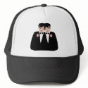 2 Grooms Black Hair hat