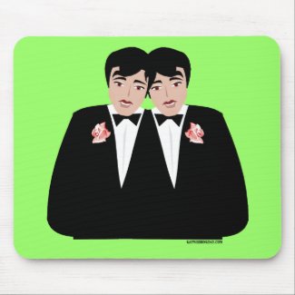 2 Grooms Black Hair mousepad