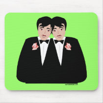 2 Grooms Black Hair mousepads