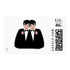 2 Grooms Black Hair stamp