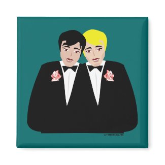 2 Grooms (Blonde and Black Hair) magnet