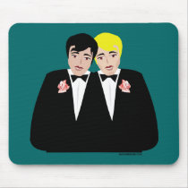 2 Grooms (Blonde and Black Hair) mousepads