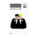 2 Grooms (Blonde and Black Hair) Postage Stamp