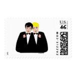 2 Grooms (Blonde and Black Hair) Postage