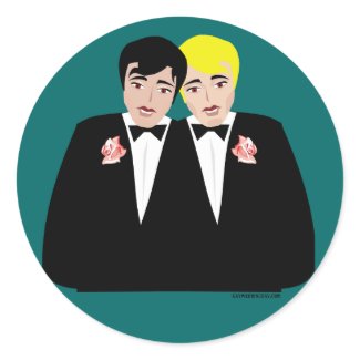 gay wedding stickers