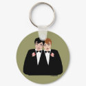 2 Grooms (Brown Hair and Black Hair) keychain