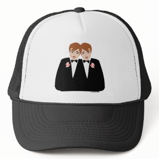 2 Grooms Brown Hair hat