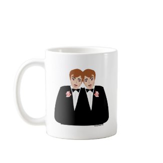 2 Grooms Brown Hair Coffee Mug