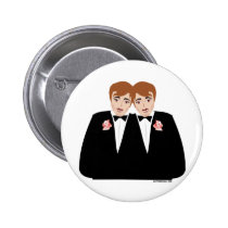 2 Grooms Brown Hair buttons