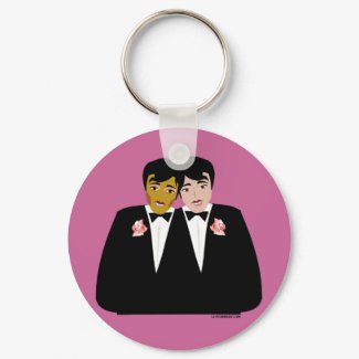 2 Grooms (Ethnic and Black-Haired) keychain