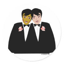 2 Grooms (Ethnic and Black-Haired) stickers