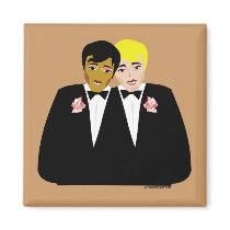 2 Grooms (Ethnic and Blonde) magnets