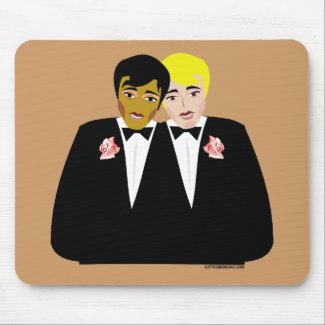 2 Grooms (Ethnic and Blonde) mousepad