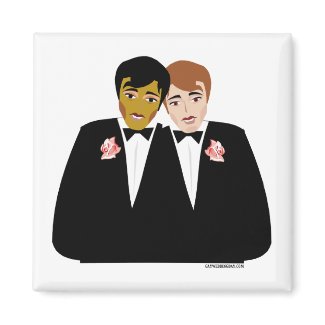 2 Grooms (Ethnic and Brown-Haired) magnet