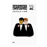 2 Grooms (Ethnic and Brown-Haired) Postage