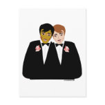 2 Grooms (Ethnic and Brown-Haired) Postcard