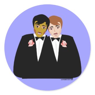 2 Grooms (Ethnic and Brown-Haired) sticker