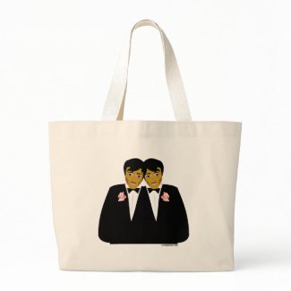 gay groom tote bag