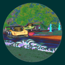2 GTP Cars Hurtle Around Lime Rock stickers