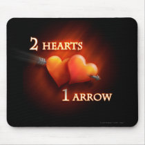 2 Hearts - 1 Arrow - Mousepad