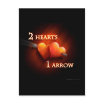 2 Hearts 1 Arrow - Postcard