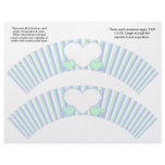 2 Hearts and Stripes Personalized Cupcake Wrappers flyers