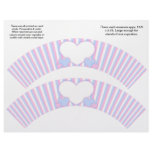2 Hearts and Stripes Personalized Cupcake Wrappers flyers