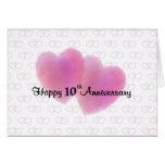 2 Hearts Happy 10th Anniversary Cards