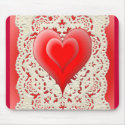 2 HEARTS & LACE by SHARON SHARPE mousepads by sharonsharpe 2 HEARTS & LACE by SHARON SHARPE mousepads
