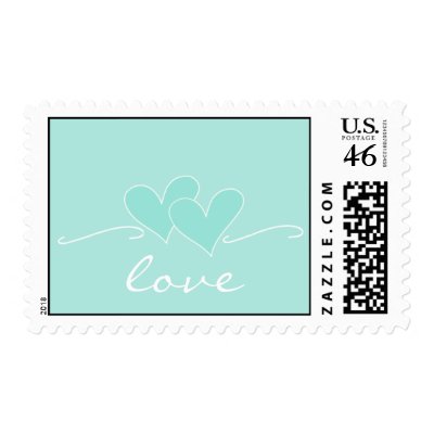 2 Hearts Love Wedding Postage Stamp
