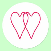 2 Hearts Together Two The MUSEUM Zazzle Gifts stickers