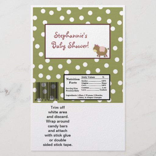 2 Hershey's Large Bar Wrapper Abbys Farm Pink Girl Custom Flyer