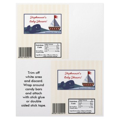 2 Hershey's Large Bar Wrapper Ahoy Mate Sailboat Personalized Flyer by AnnLeeDesigns