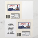 2 Hershey's Large Bar Wrapper Ahoy Mate Sailboat Personalized Flyer